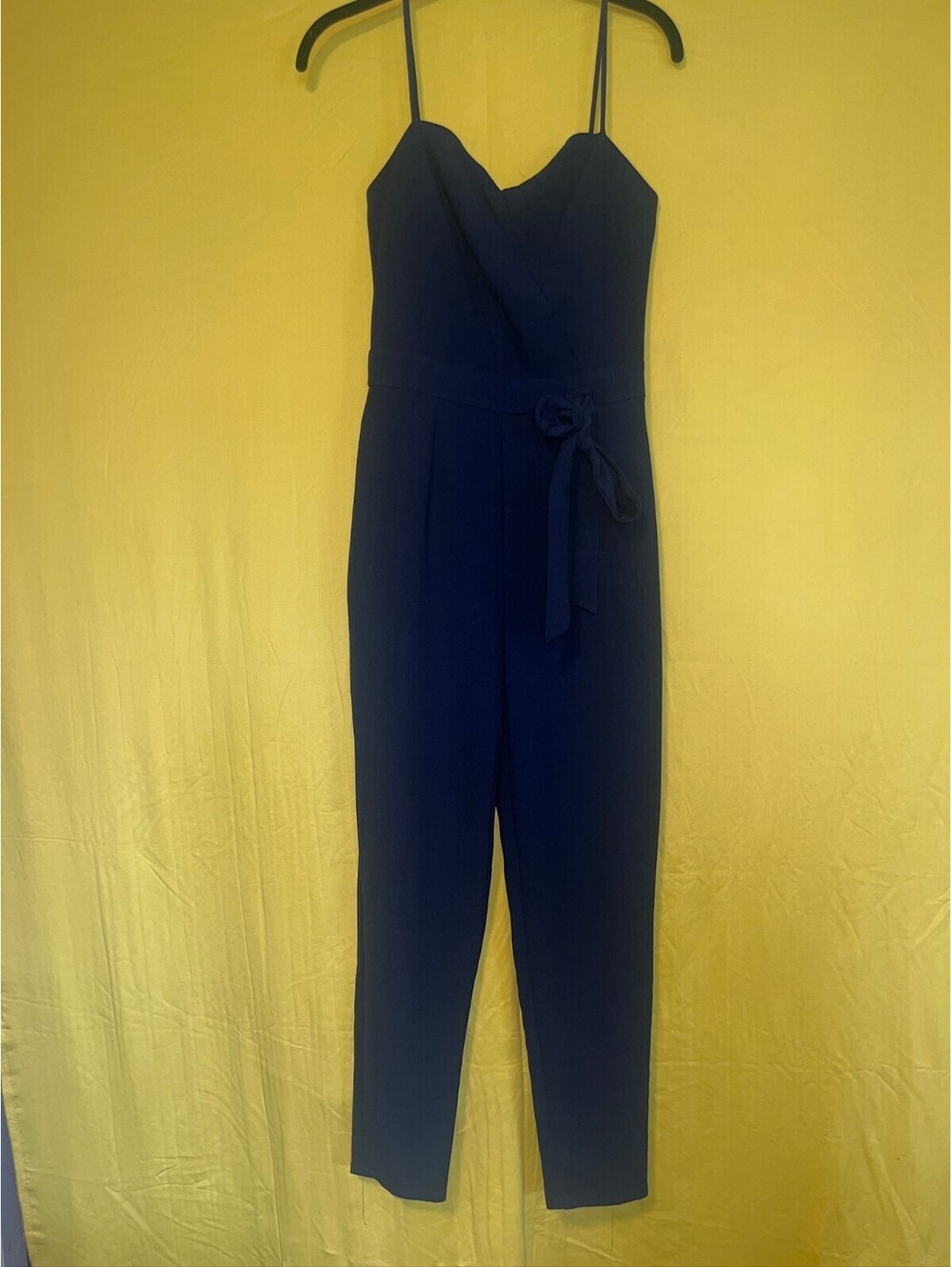 Monteau Navy Cowl Neck Jumpsuit